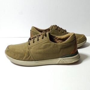 REEF Rover Low TX Military Green Lace-up Casual Canvas Men’s Sz 9.5